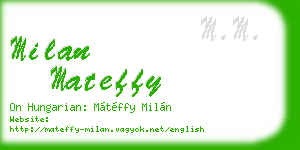 milan mateffy business card